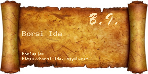 Borsi Ida névjegykártya